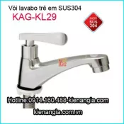 Vòi rửa tay trẻ em,vòi lavabo trường mầm non inox304 KAG-KL29
