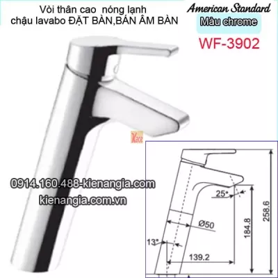 Vòi nóng lạnh thân cao chậu ĐẶT BÀN American-standard-WF-3902