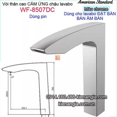 Vòi thân cao cảm ứng dùng pin American-Standard-WF-8507DC