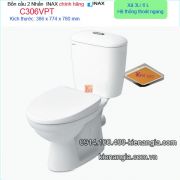 Bồn cầu INAX  thoát ngang 2 nhấn chính hãng C306VPT