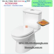 Bồn cầu INAX kháng khuẩn 2 nhấn chính hãng AC504VAN BM2025