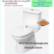 Bồn cầu INAX kháng khuẩn 2 nhấn chính hãng AC504VAN BM2025