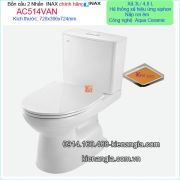 KM2025 Bồn cầu INAX kháng khuẩn 2 nhấn chính hãng AC514VAN