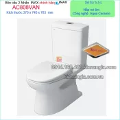 Bồn cầu INAX kháng khuẩn 2 nhấn chính hãng AC808VAN BM2025