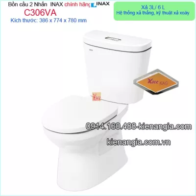 Bồn cầu INAX  2 nhấn chính hãng C306VA