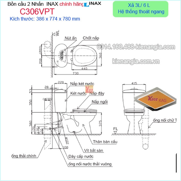 C306VPT-bon-cau-thoat--ngang-2-nhan-INAX-chinh-hang-C306VPT-kich-thuoc