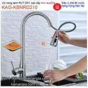 Vòi bếp RÚT DÂY inox sus304 nóng lạnh KAG-KBNRD210