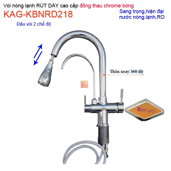 Vòi nóng lạnh có lọc nước RO RÚT DÂY KAG-KBNRD218