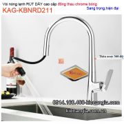 Vòi nóng lạnh RÚT DÂY bóng chrome KAG-KBNRD211