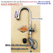 Vòi rửa chén bóng RÚT DÂY nóng lạnh KAG-KBNRD213