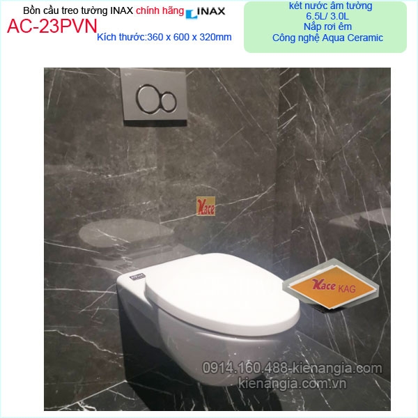 Bồn cầu âm tường thoát ngang INAX chính hãng INAX-AC23PVN
