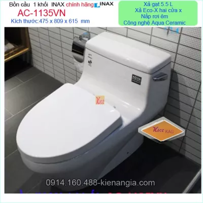 Bồn cầu liền khối INAX chính hãng GẠT HÔNG INAX-AC1135VN