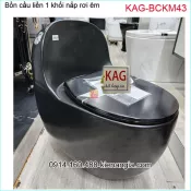 Bồn cầu 1 khối quả trứng màu đen KAG-BCKM43