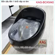 Bồn cầu 1 khối quả trứng màu đen KAG-BCKM40
