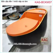 Bồn cầu 1 khối quả trứng màu cam đen KAG-BCKM37