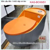Bồn cầu 1 khối quả trứng màu xám cam KAG-BCKM51
