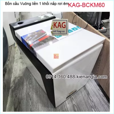 Bồn cầu Vuông 1 khối không thùng nước trắng đen KAG-BCKM60