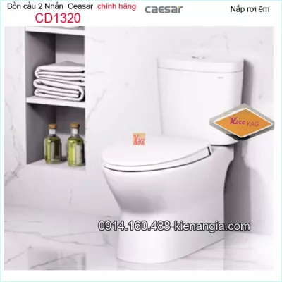 Bồn cầu 2 khối 2 nhấn chính hãng Caesar-CD1320