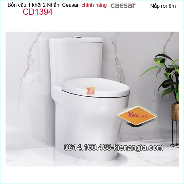 Bồn cầu liền 1 khối chính hãng Caesar-CD1394