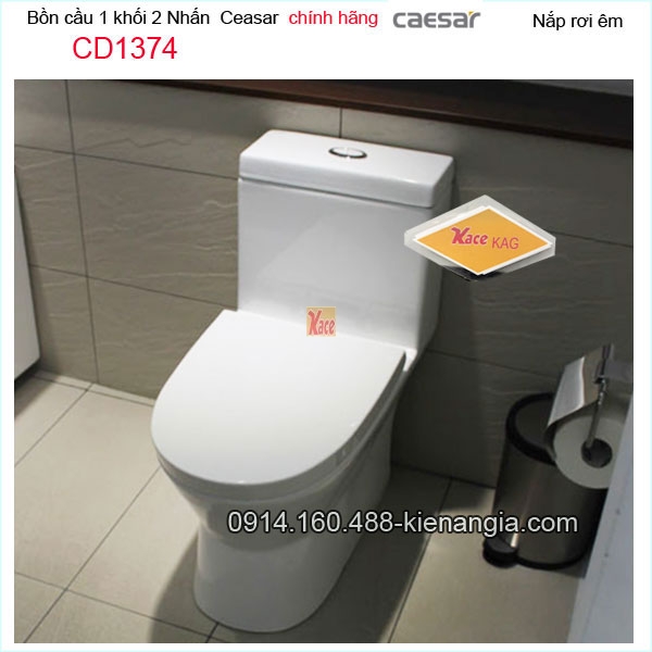 Bồn cầu liền 1 khối chính hãng Caesar-CD1374