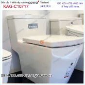 Bồn cầu Vuông 1 khối  2 nhấn Cotto Thailand KAG-C10717
