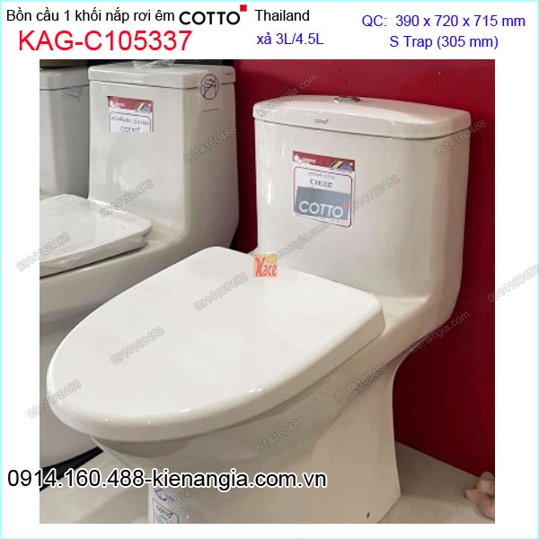 Bồn cầu 1 khối  2 nhấn Cotto Thailand KAG-C105337