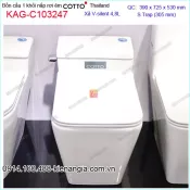 Bồn cầu Vuông liền 1 khối  xả GẠT Cotto Thailand KAG-C103247