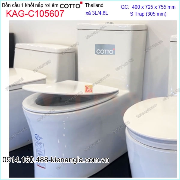 Bồn cầu 1 khối  2 nhấn Cotto Thailand KAG-C105607