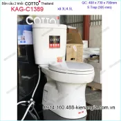 Bồn cầu 2 Nhấn nắp rơi êm COTTO Thailand KAG-C1389