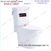 Bồn cầu XẢ GẠT giả khối nắp rơi êm COTTO Thailand KAG-C12607