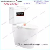 Bồn cầu 2 Nhấn giả khối nắp rơi êm COTTO Thailand KAG-C17027