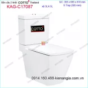 Bồn cầu Vuông 2 Nhấn nắp rơi êm COTTO Thailand KAG-C17087