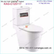 Bồn cầu 2 Nhấn giả khối nắp rơi êm COTTO Thailand KAG-C125117