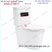Bồn cầu 2 Nhấn giả khối nắp rơi êm COTTO Thailand KAG-C16817