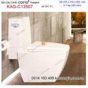 Bồn cầu Vuông xả GẠT  nắp rơi êm COTTO Thailand KAG-C13507
