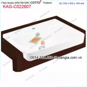 Chậu lavabo bán âm bàn nhập khẩu Thailand COTTO KAG-C022607