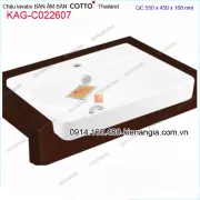 Chậu lavabo bán âm bàn nhập khẩu Thailand COTTO KAG-C022607