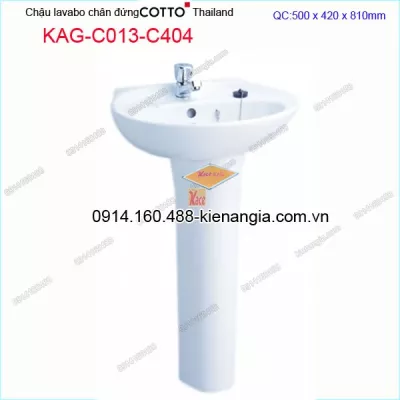 Chậu lavabo chân đứng COTTO Made in Thailand  KAG-C013-C404