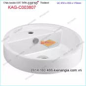 Chậu lavabo tròn đặt bàn nhập khẩu Thailand COTTO KAG-C003807