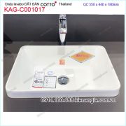 Chậu lavabo chữ nhật đặt bàn  COTTO Thailand KAG-C001017