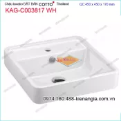 Chậu lavabo Vuông đặt bàn  COTTO  Thailand KAG-C003817WH