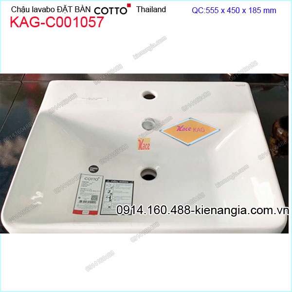 KAG-C001057-Chau-lavabo-chu-nhat-dat-ban-COTTO-Thailand-KAG-C001057-1