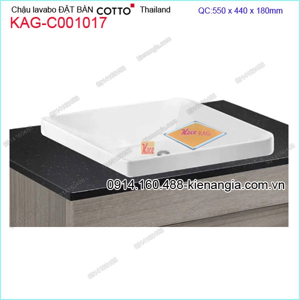 KAG-C001017-Chau-lavabo-chu-nhat-dat-ban-COTTO-Thailand-KAG-C001017-1