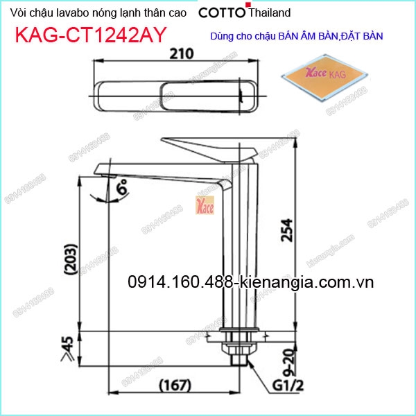 KAG-CT1242AY-voi-chau-lavabo-nong-lanh-DAT-BAN-chinh-hang-COTTO-Thailand-KAG-CT1242AY-KICH-THUOC