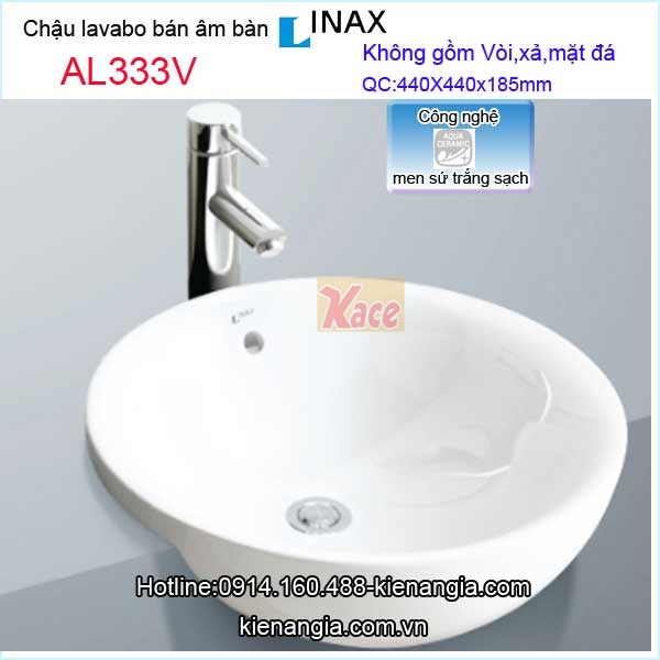 Chậu lavabo bán âm bàn Aqua ceramic  Inax AL333V