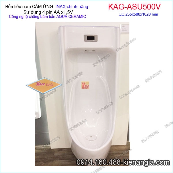 Bồn tiểu nam cảm ứng treo tường chính hãng INAX KAG-ASU500V