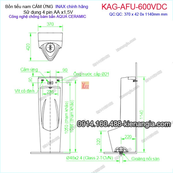KAG-AFU-600VDC-Bon-tieu-nam-CAM-UNG-dung-pin-treo-tuong-INAX-chinh-hang-KAG-AFU-600VDC-TS-KY-THUAT