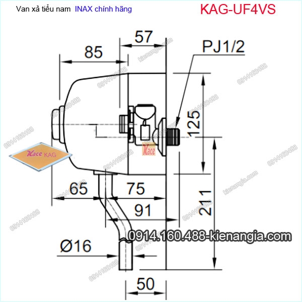 KAG-UF4VS-Van-xa-tieu-nam-ONG-cong-INAX-chinh-hang-KAG-UF4VS-thong-so-ky-thuat