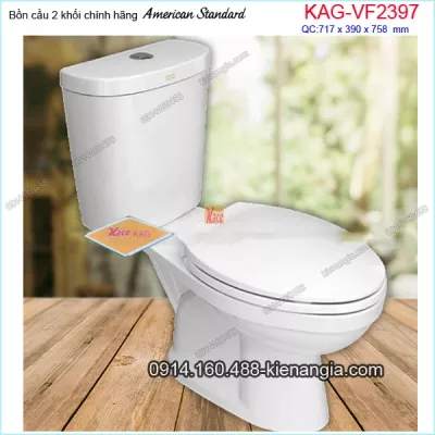 Bồn cầu 2 khối American Standard chính hãng KAG-VF2397 xả 2 NHẤN