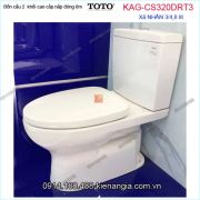 Bồn cầu 2 khối TOTO chính hãng xả 2 nhấn nắp êm KAG-CS320DRT3